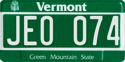 VT license plate JEO074