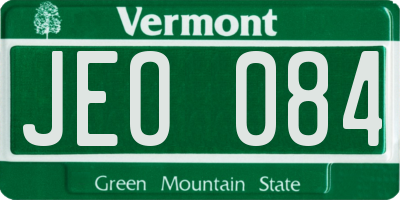 VT license plate JEO084