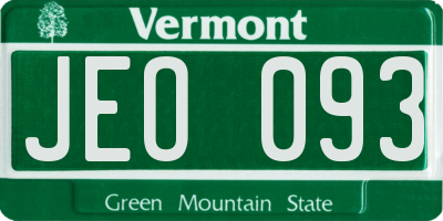 VT license plate JEO093
