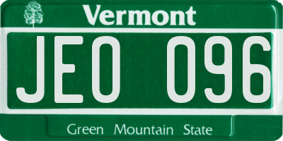 VT license plate JEO096