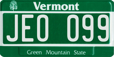 VT license plate JEO099