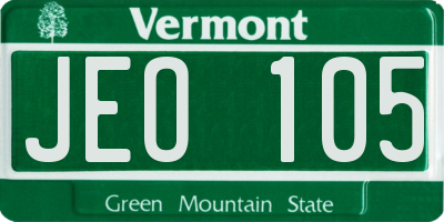 VT license plate JEO105