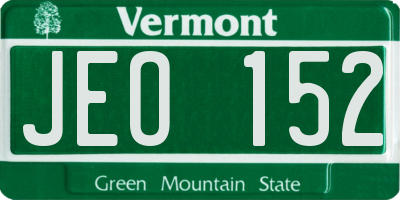 VT license plate JEO152