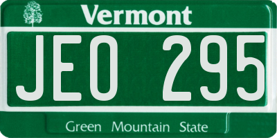 VT license plate JEO295