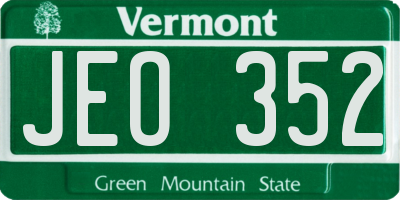 VT license plate JEO352