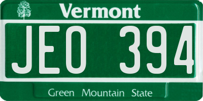 VT license plate JEO394