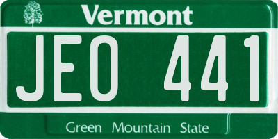 VT license plate JEO441