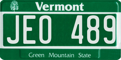 VT license plate JEO489