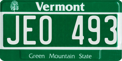 VT license plate JEO493