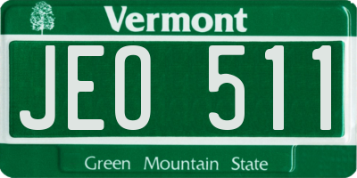 VT license plate JEO511