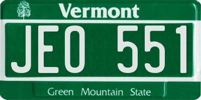 VT license plate JEO551