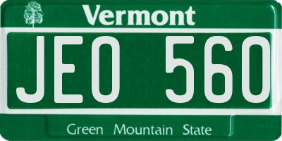 VT license plate JEO560
