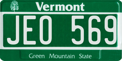VT license plate JEO569