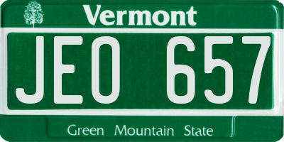 VT license plate JEO657