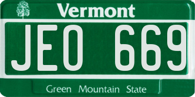 VT license plate JEO669