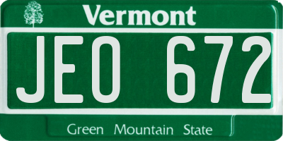 VT license plate JEO672