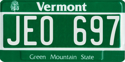 VT license plate JEO697