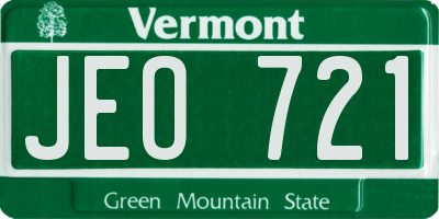 VT license plate JEO721