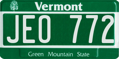 VT license plate JEO772
