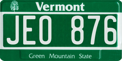 VT license plate JEO876