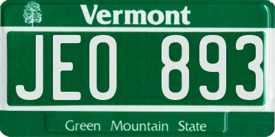 VT license plate JEO893