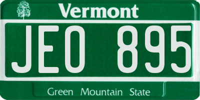VT license plate JEO895