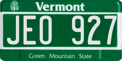 VT license plate JEO927