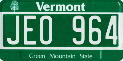 VT license plate JEO964