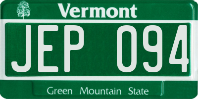 VT license plate JEP094
