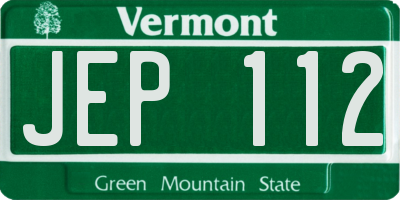 VT license plate JEP112