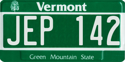 VT license plate JEP142