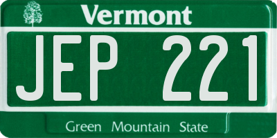 VT license plate JEP221