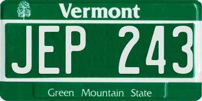 VT license plate JEP243