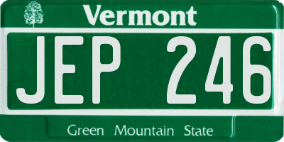 VT license plate JEP246