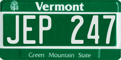 VT license plate JEP247