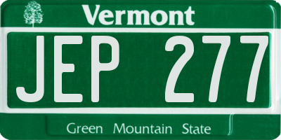 VT license plate JEP277