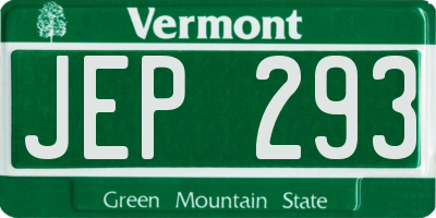VT license plate JEP293