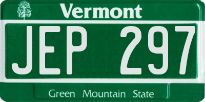 VT license plate JEP297