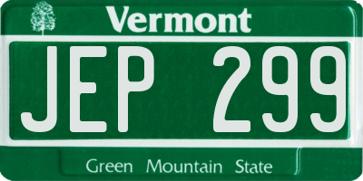 VT license plate JEP299
