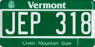 VT license plate JEP318
