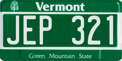 VT license plate JEP321