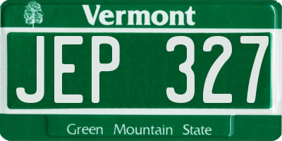 VT license plate JEP327