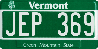 VT license plate JEP369