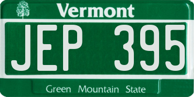 VT license plate JEP395