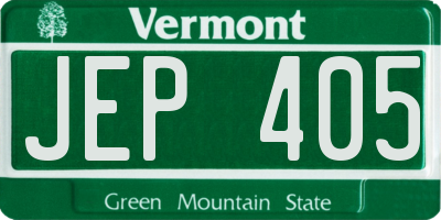 VT license plate JEP405