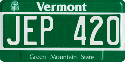 VT license plate JEP420