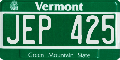VT license plate JEP425