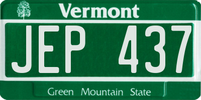 VT license plate JEP437