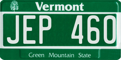 VT license plate JEP460