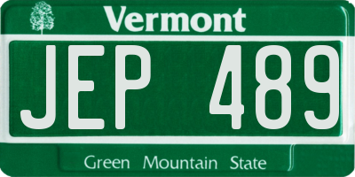 VT license plate JEP489